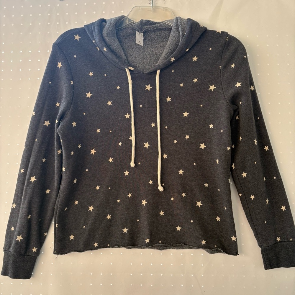 Alternative Star Patterned Women's Hoodie - Dark Gray. Size S. Cotton. INV25/143